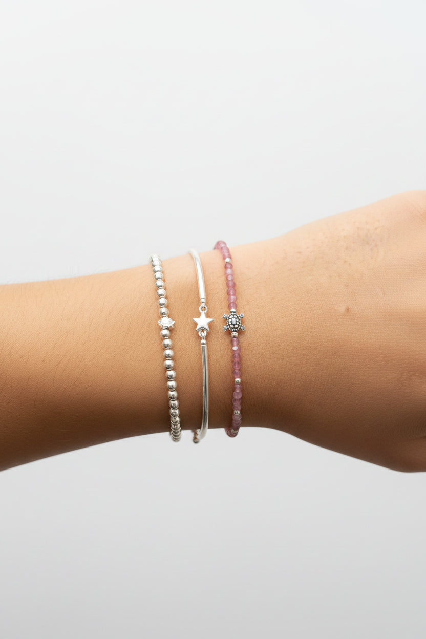 PULSERA TORTUGA CUARZO ROSA