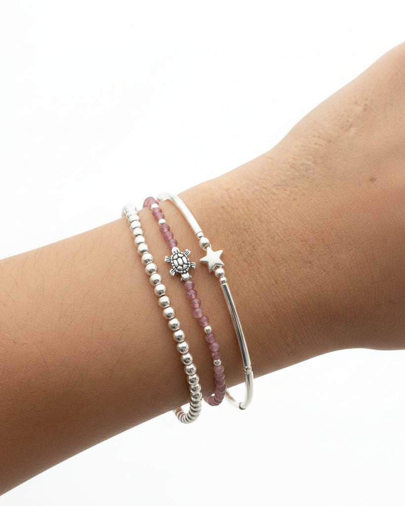 PULSERA TORTUGA CUARZO ROSA