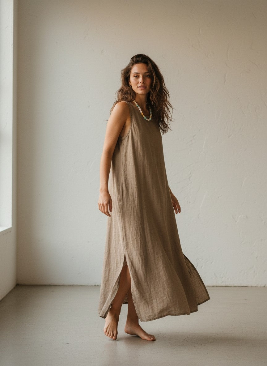 VESTIDO JAPO CAMEL