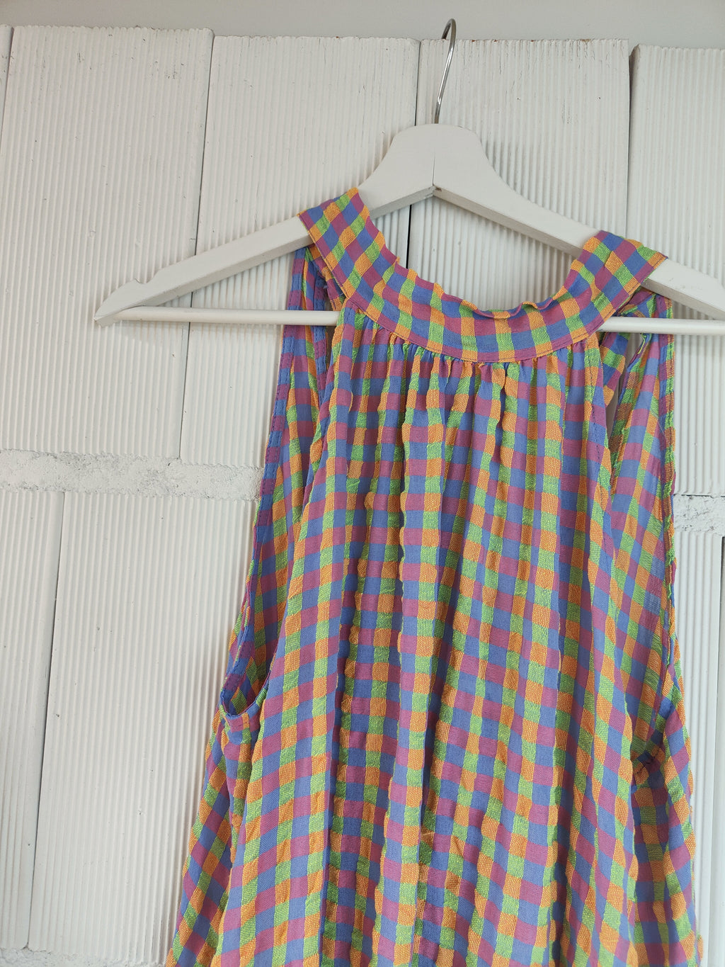 VESTIDO CUADROS SLOW LILAS