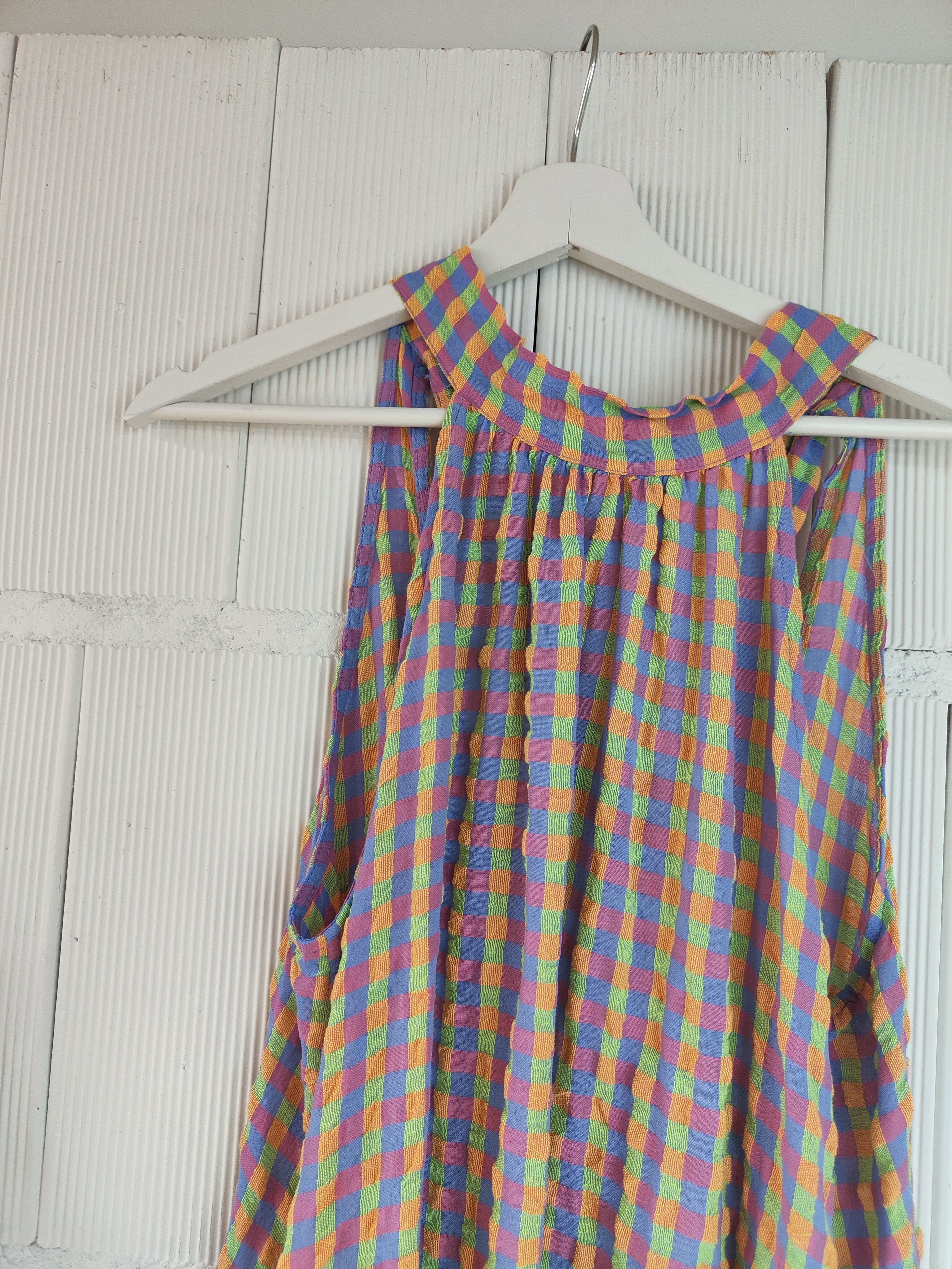 VESTIDO CUADROS SLOW LILAS