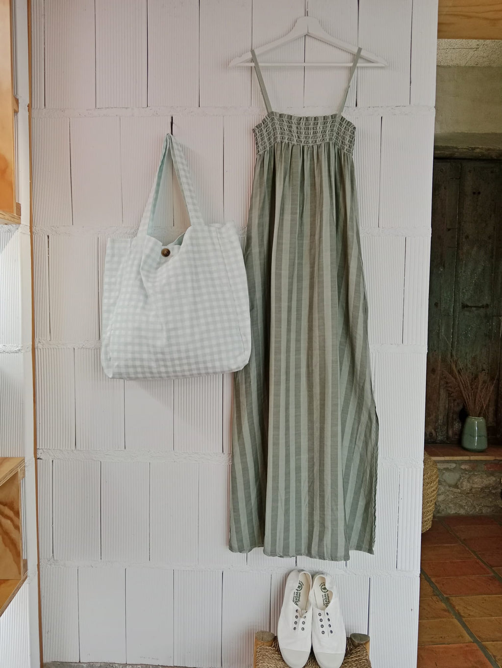 VESTIDO RAYAS VERDE