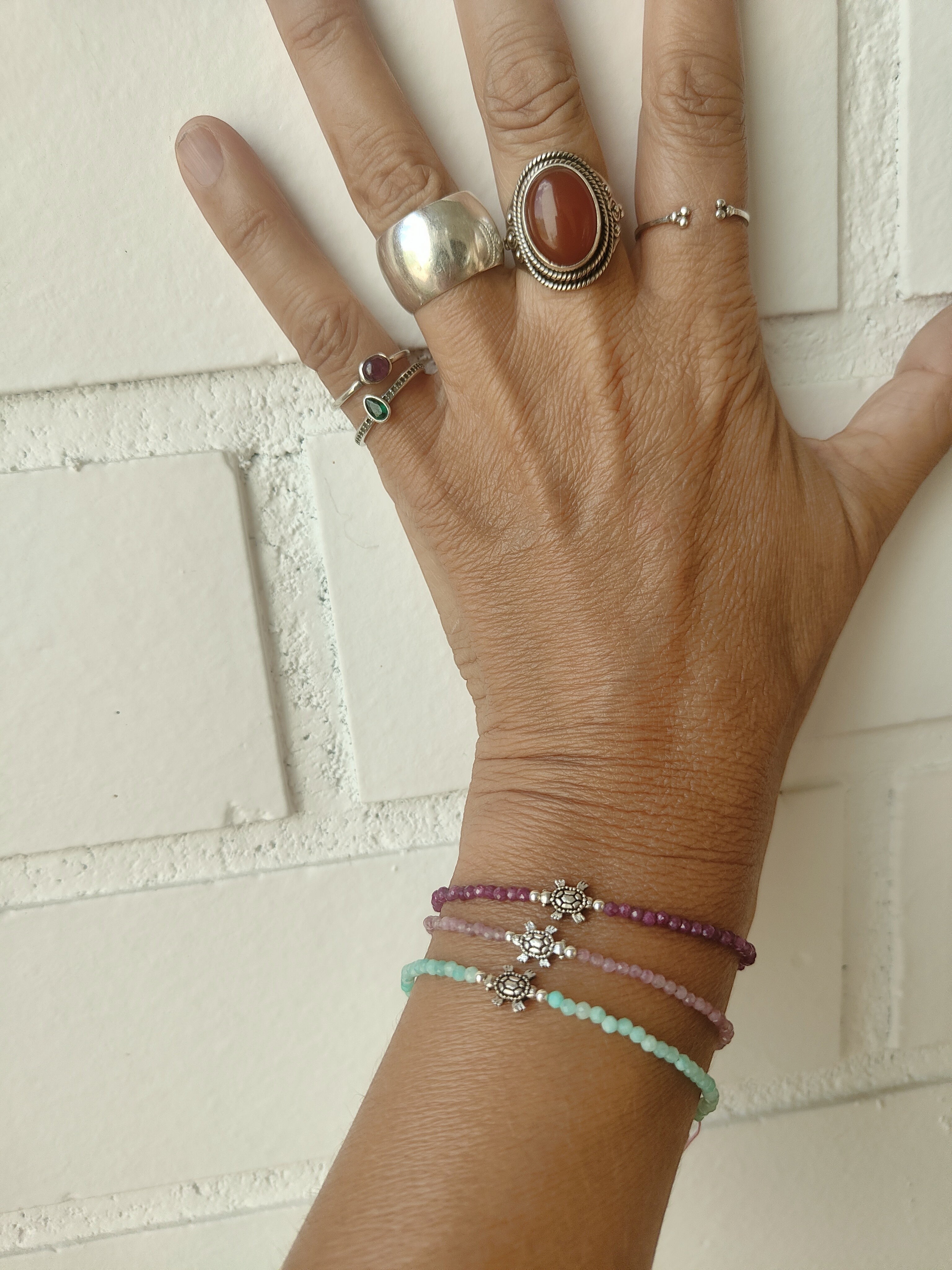 PULSERA TORTUGA PIDRAS NATURALES
