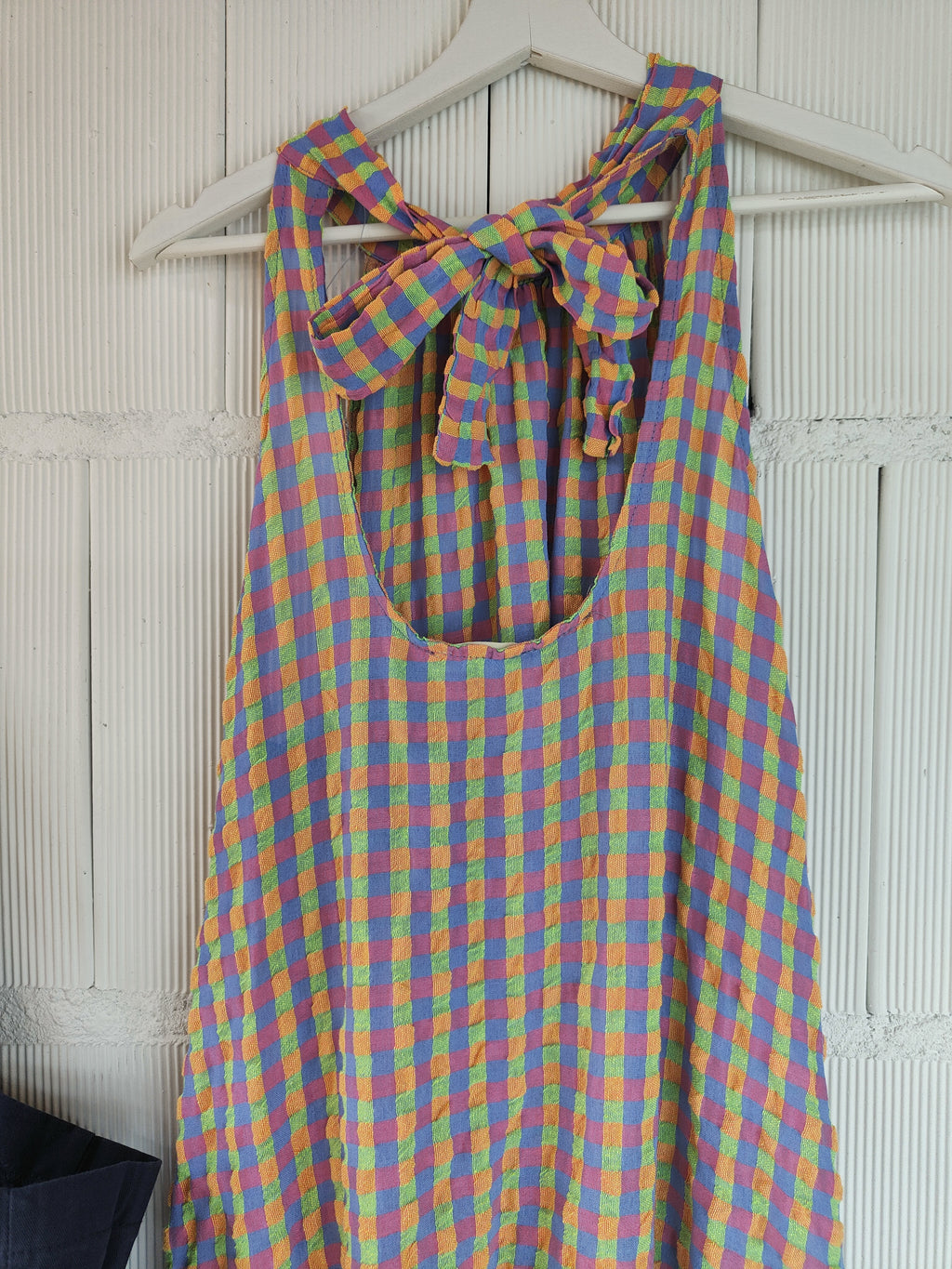 VESTIDO CUADROS SLOW LILAS