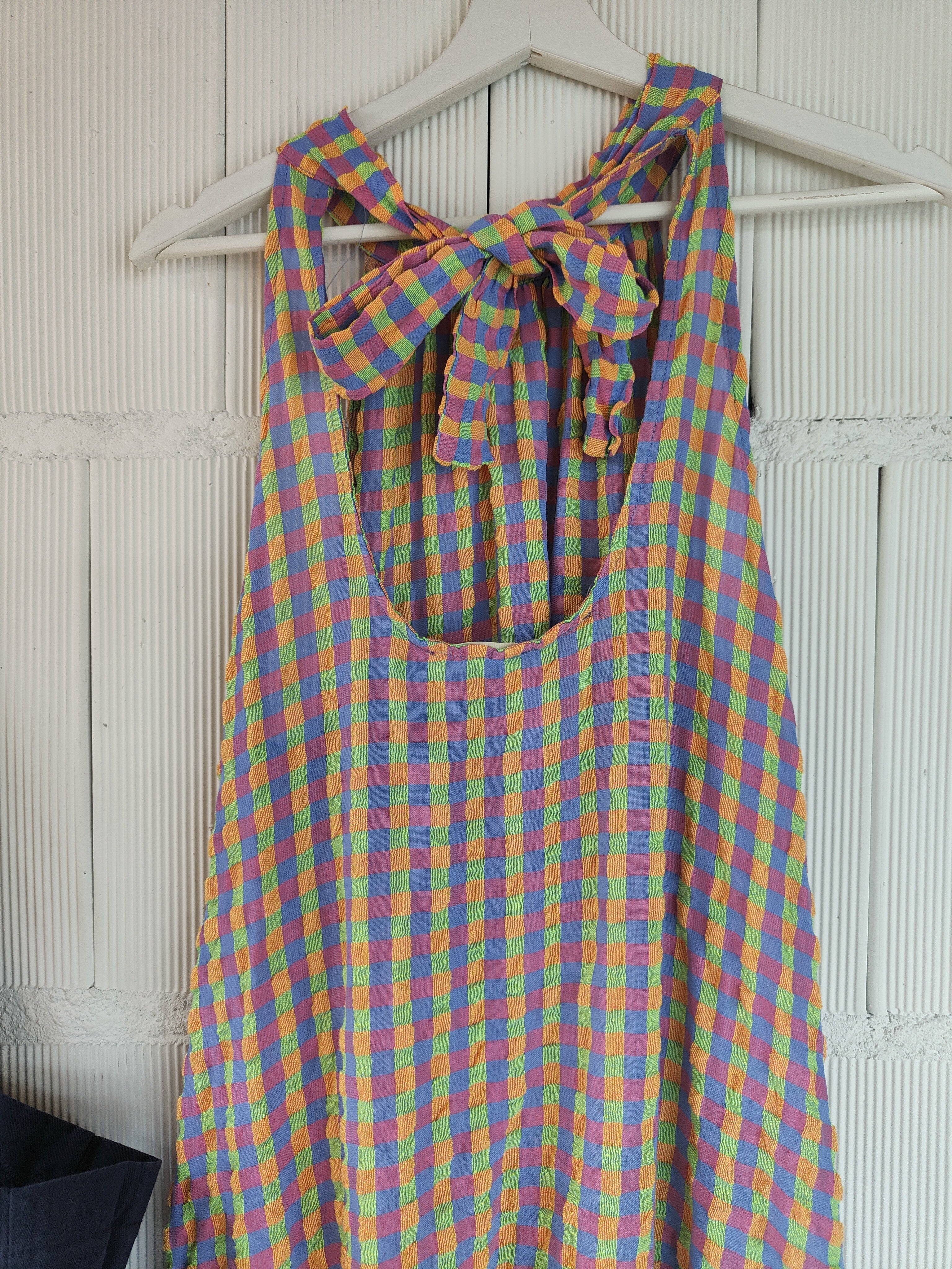 VESTIDO CUADROS SLOW LILAS