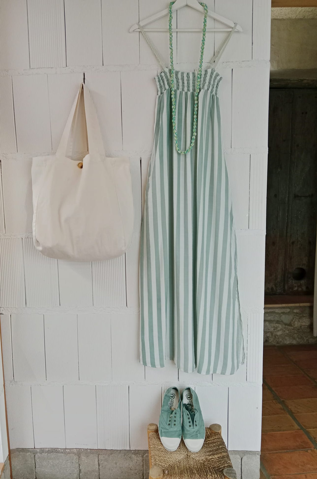 VESTIDO RAYAS MENTA