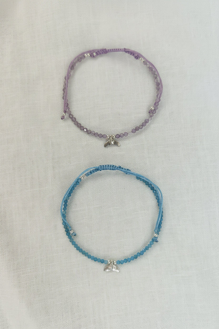 PULSERA BALLENITA Y PIEDRAS NATURALES