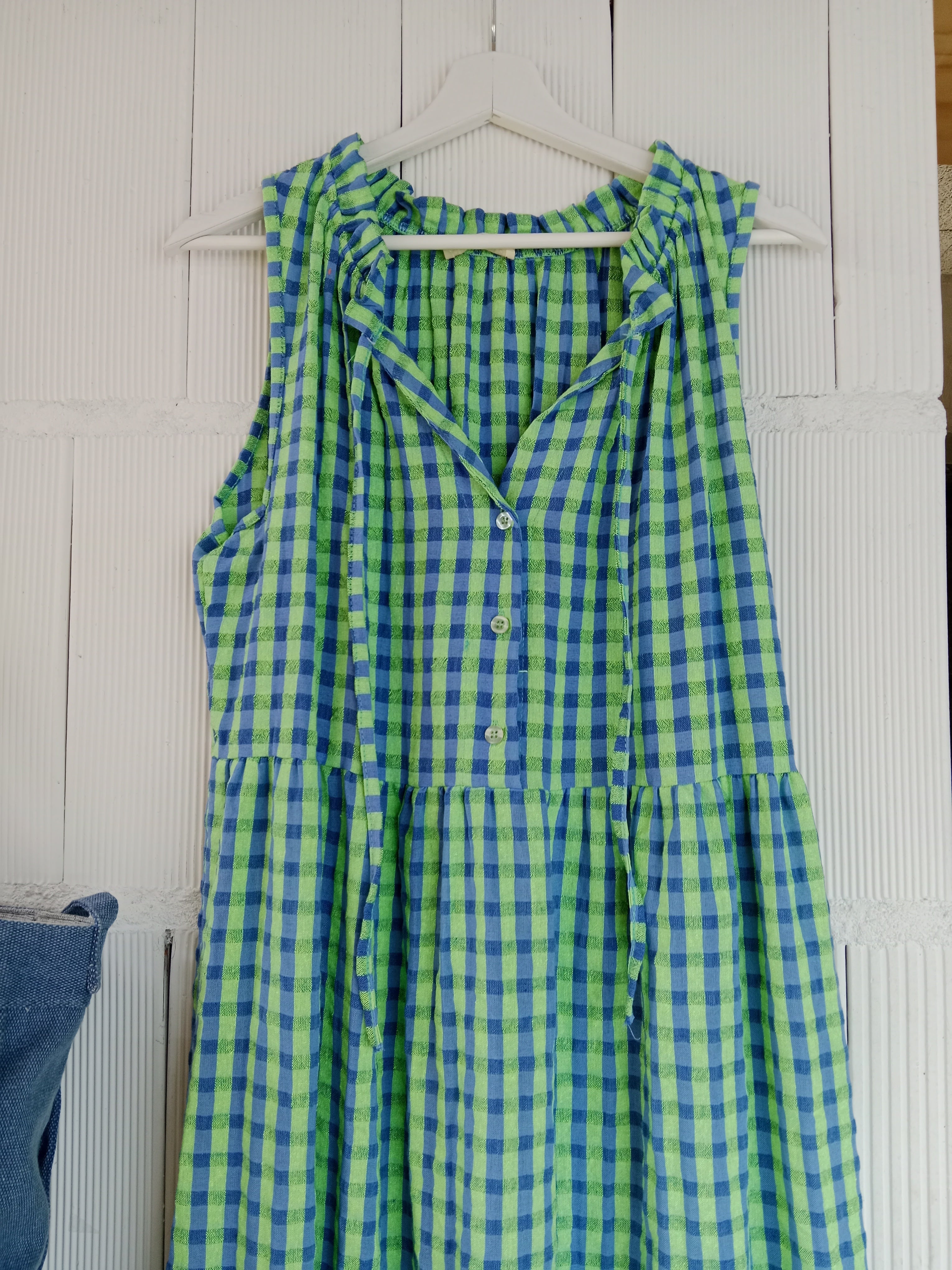 VESTIDO ANDREA CUADROS VERDE