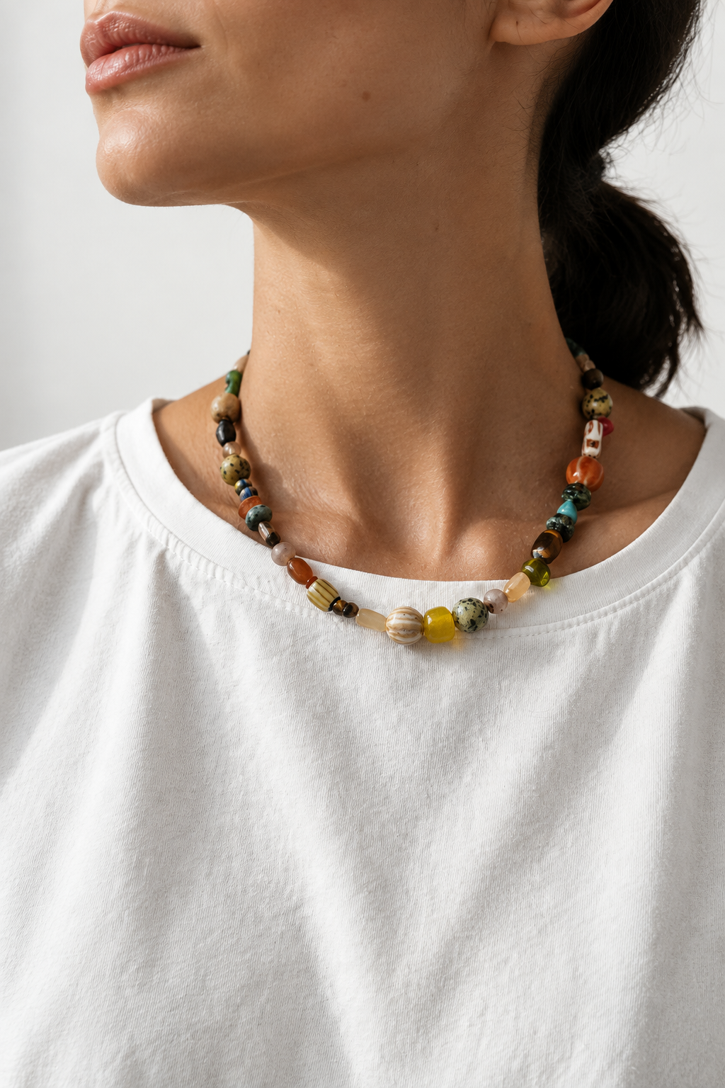 COLLAR MIX PIEDRAS NATURALES ELEFANTE